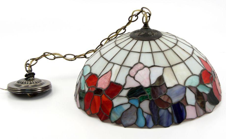 Contemporary Stained Gl Fl Hanging Lamp Contemporary Stained Gl Fl Hanging Lamp Loading Zoom